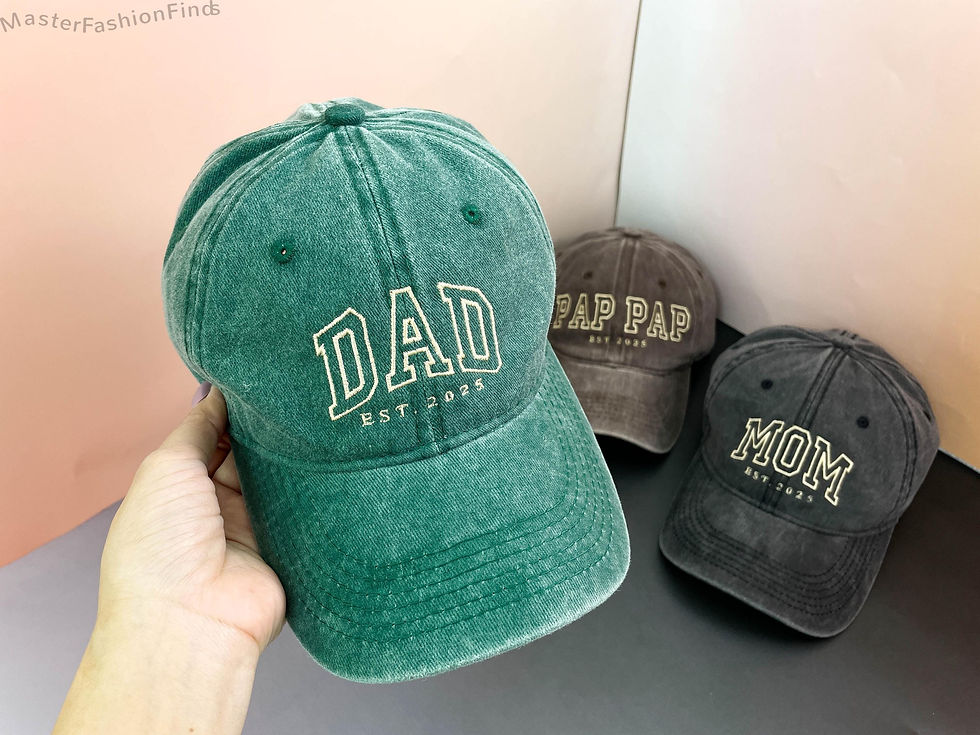 Thumbnail: Dad Embroidered Hat | Custom Grandpa Hat with Est Year | Vintage Baseball Cap f