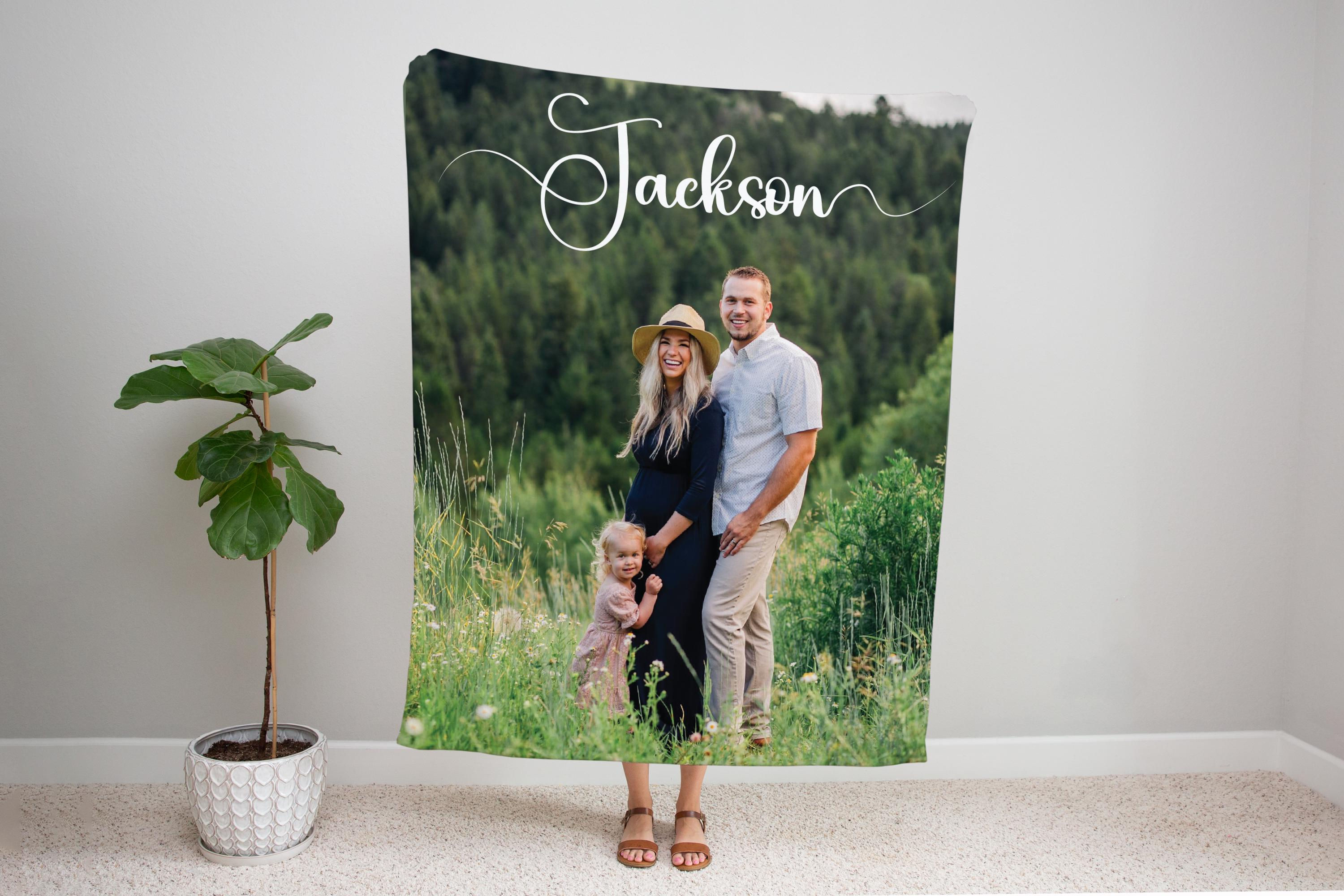 Custom family Photo Blanket, Personalized Collage, Minky Sherpa Blanket, Christ