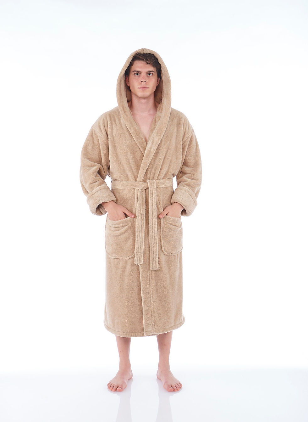 Thumbnail: Personalized Gifts for Him, Fleece Plush, Soft and Warm Hooded Bathrobe | Made 
