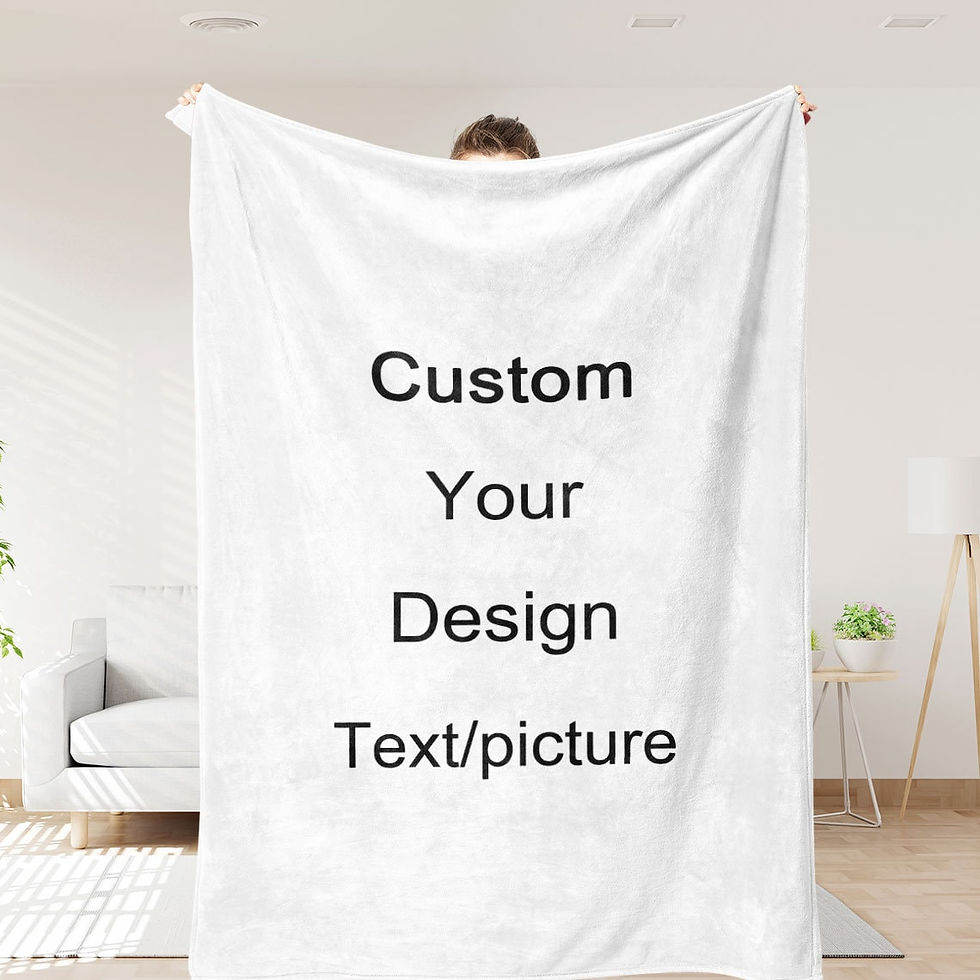 Thumbnail: Personalized Photo Micro FleecePom Pom Fringe Blanket Custom Name Logo Blanket 