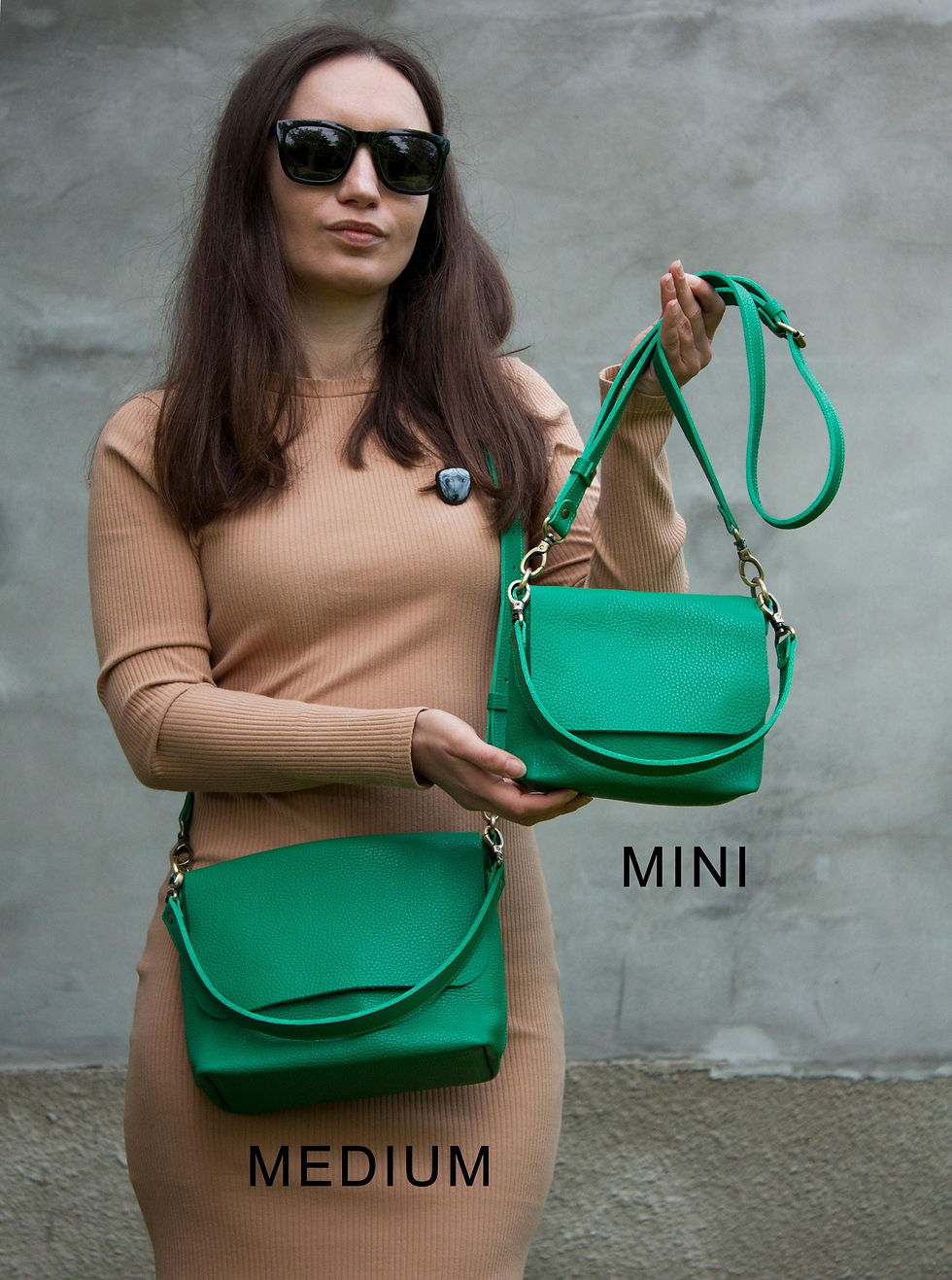 Thumbnail: Purple Leather Crossbody Bag Women Everyday Purse Daily Shoulder Bag Minimalist