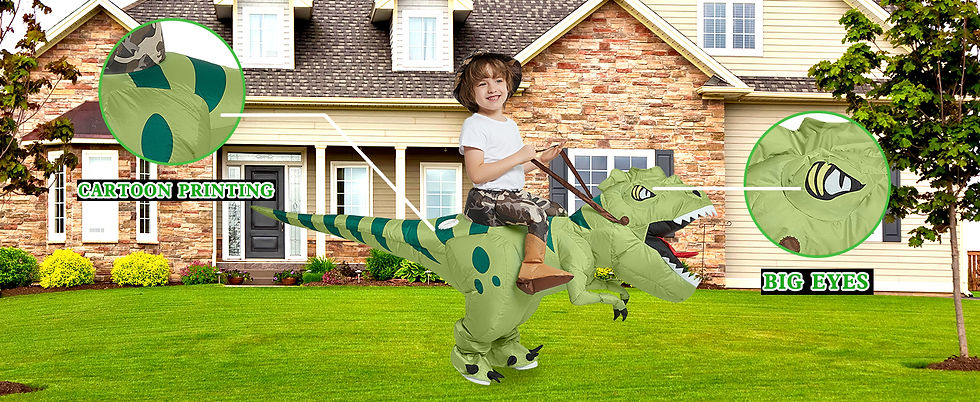 Thumbnail: Inflatable Dinosaur Halloween Costume Kids,Blow Up Ride T Rex Suit