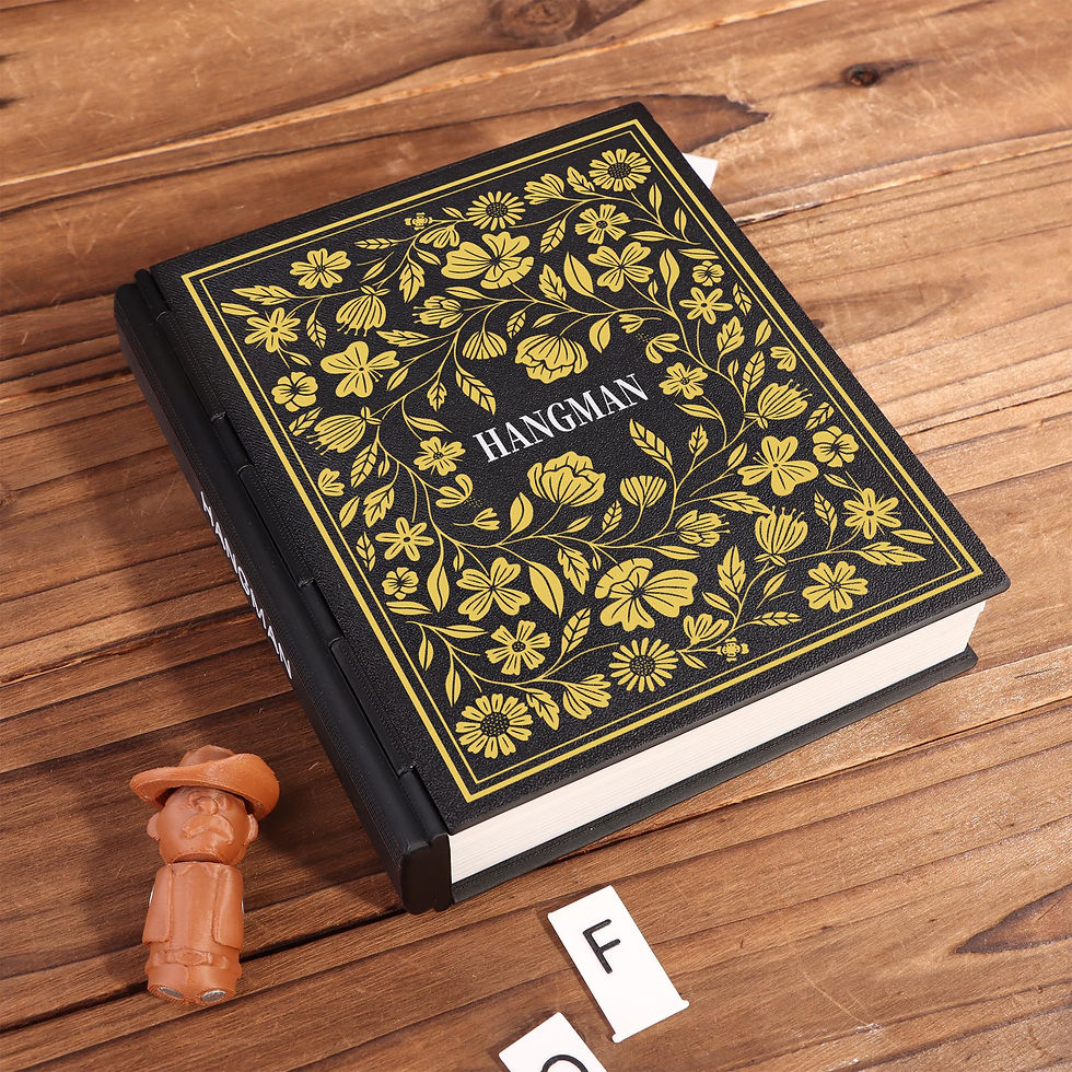 Thumbnail: Vintage Floral Hangman Book Game - 3D Printed PlayBook'd  Portable Word Guessin