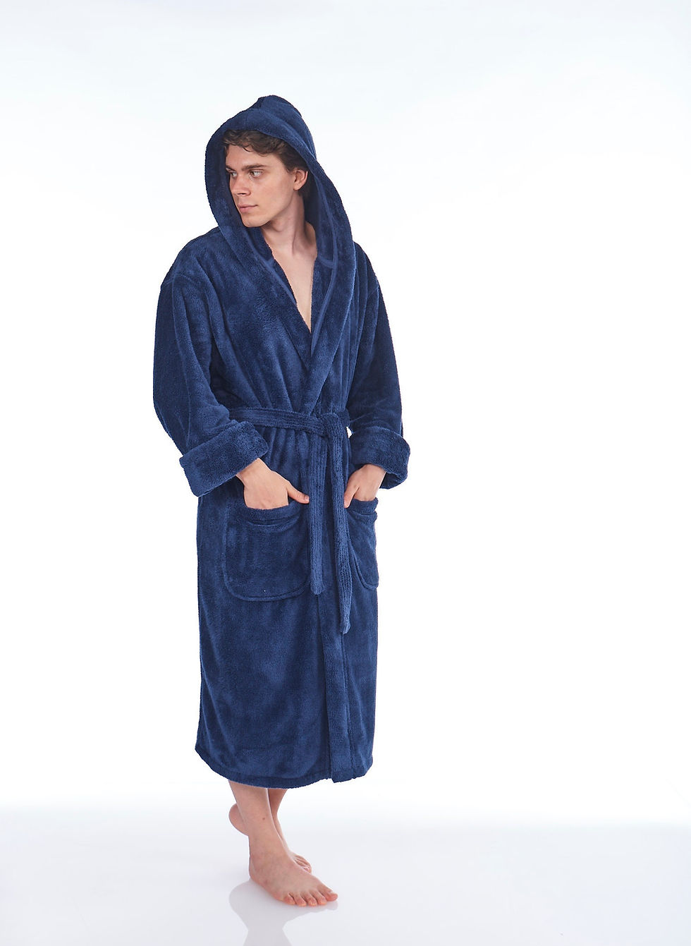 Thumbnail: Personalized Gifts for Him, Fleece Plush, Soft and Warm Hooded Bathrobe | Made 