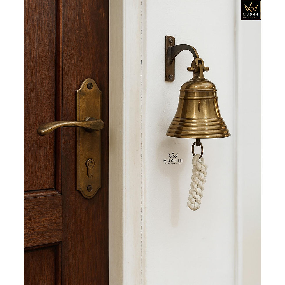 Thumbnail: Handmade Antique Brass Wall Bell: Nautical Farmhouse Decor (Personalized Engrav