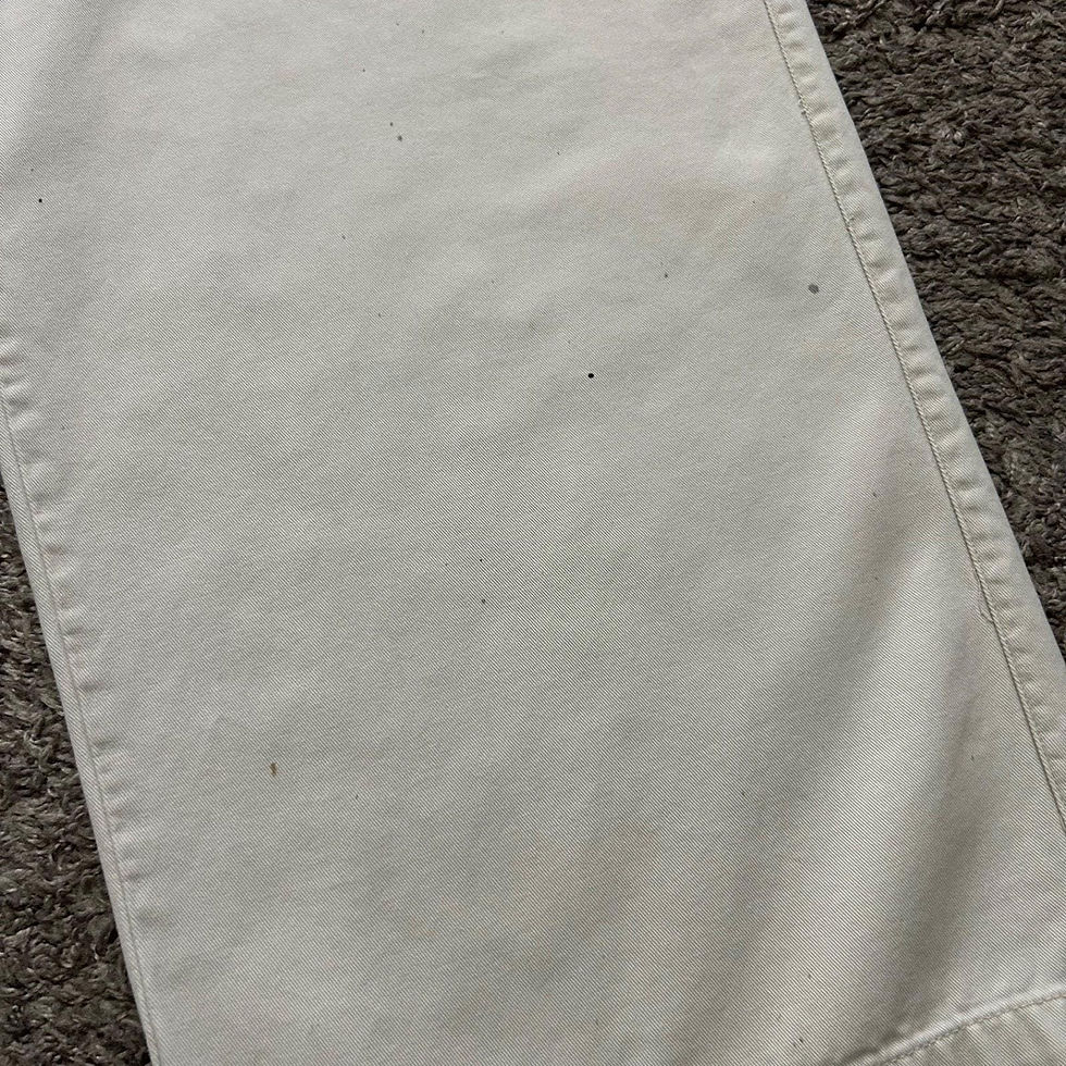 Thumbnail: Vintage y2k Anchor Blue Beyond Baggy Faded White Skater Pants 36x29