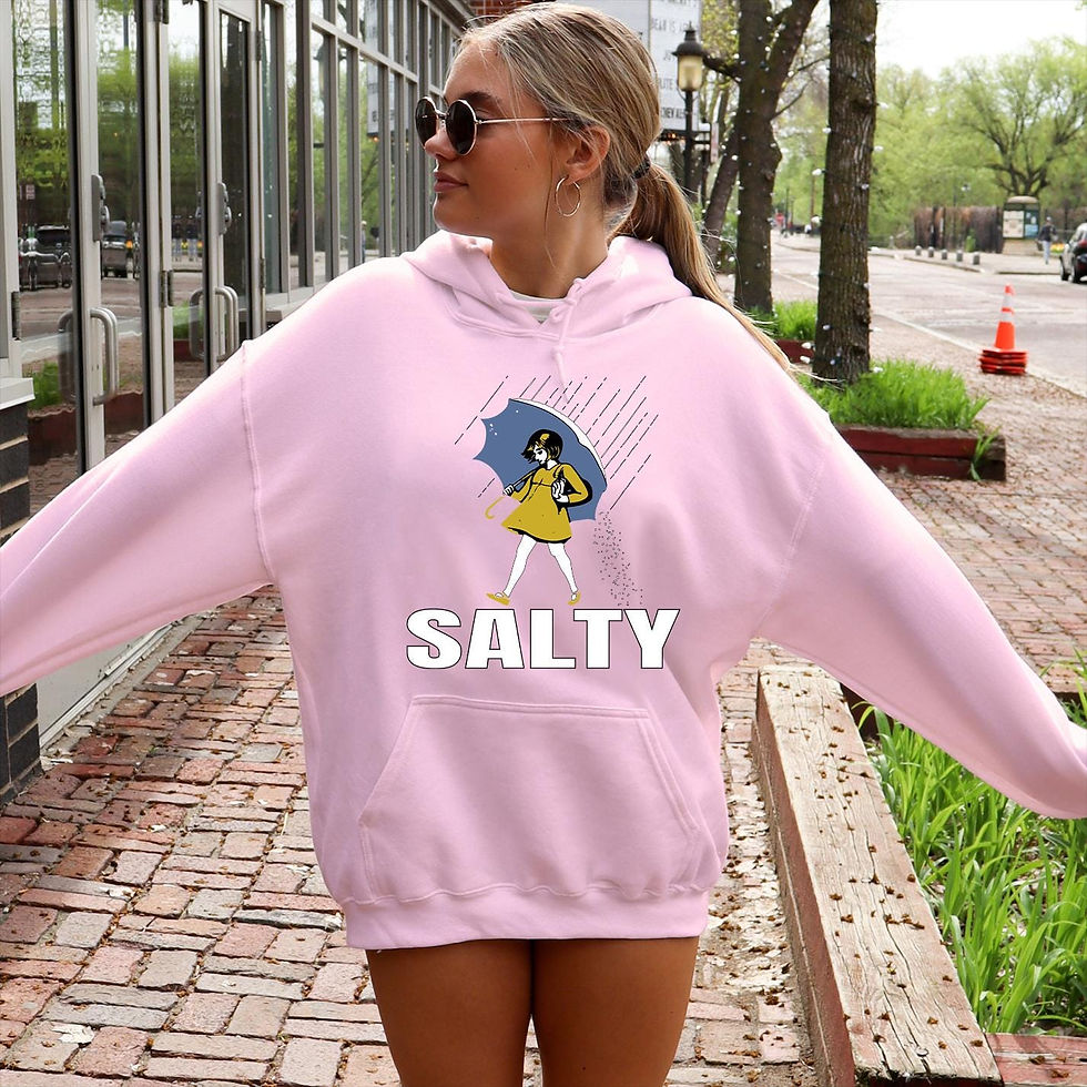 Thumbnail: Salty Girl Hoodie: Retro Vintage Graphic Women’s Casual Pullover