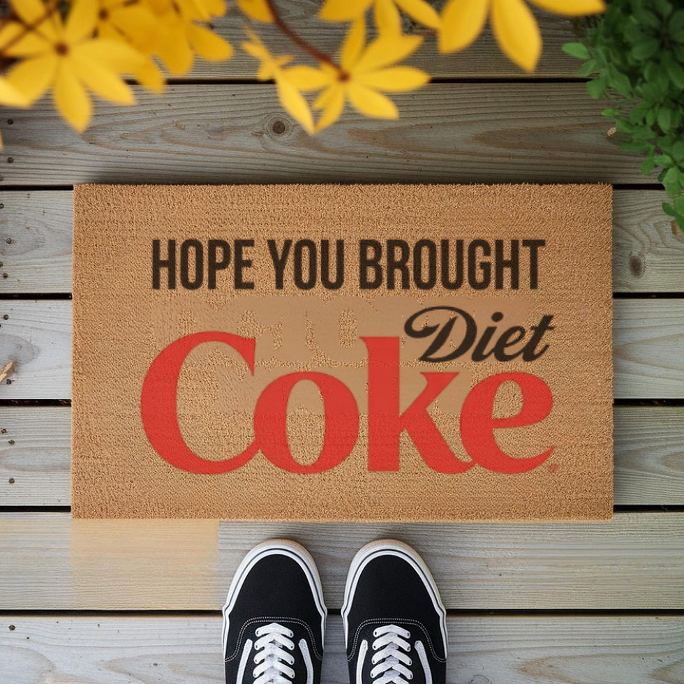 Thumbnail: Hope You Brought Diet Coke Doormat – Retro Soda Art Coir Welcome Mat