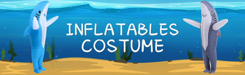 Thumbnail:  Inflatable Shark Halloween Costume Air Blow up Jumpsuit Fancy Dress Funny suit