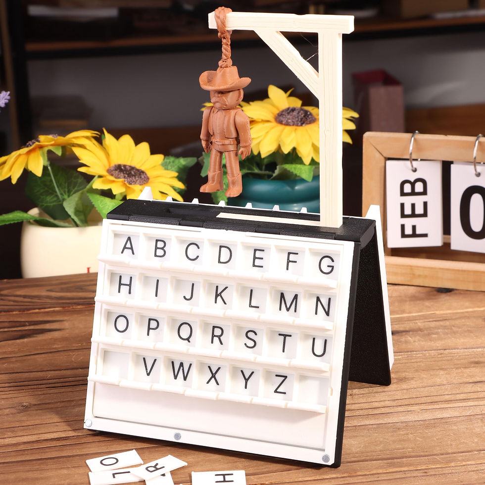 Thumbnail: Vintage Floral Hangman Book Game - 3D Printed PlayBook'd  Portable Word Guessin