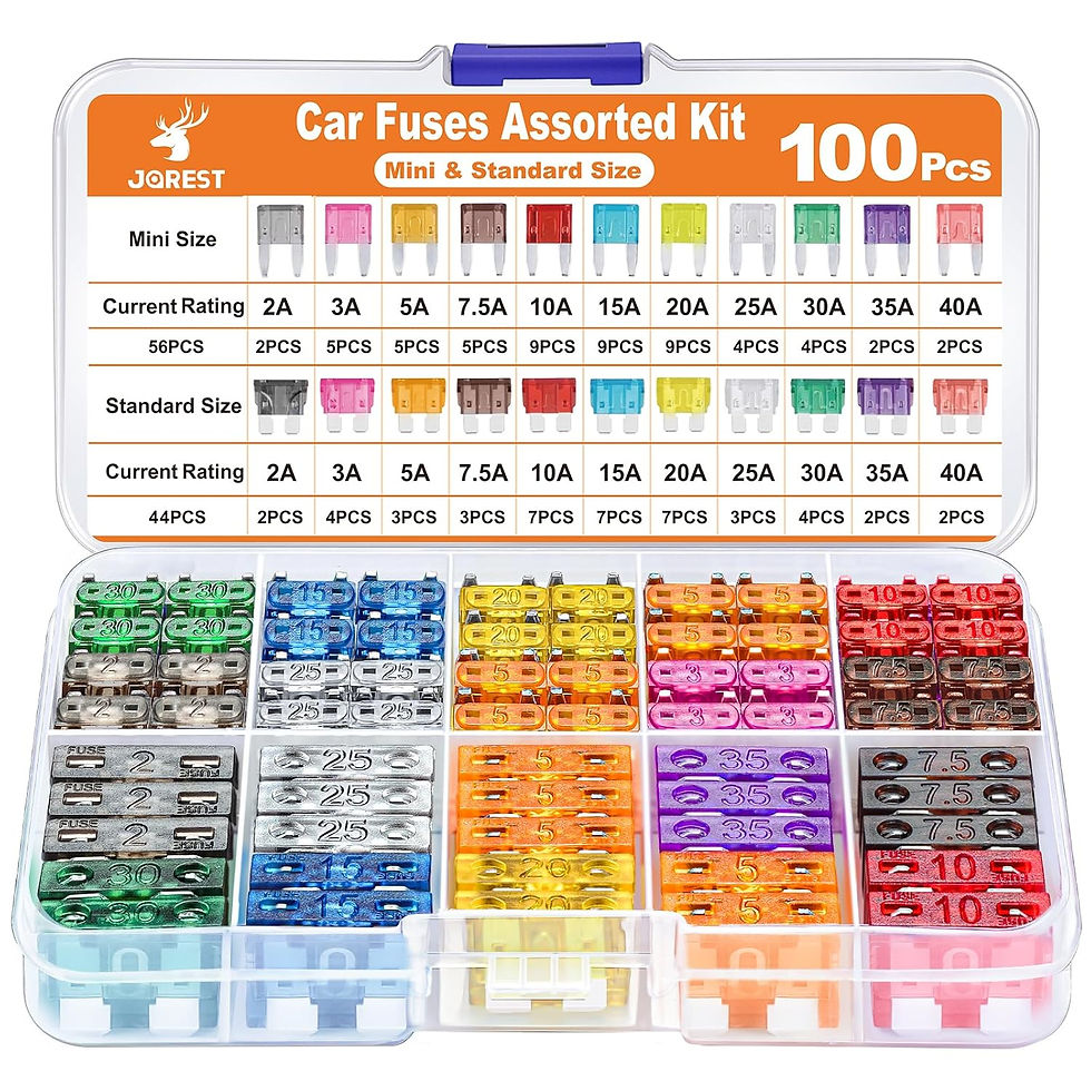 Thumbnail: JOREST 300Pcs Car Fuse Assortment Kit, 160 Mini Blade Fuses Automotive + 90 Sta