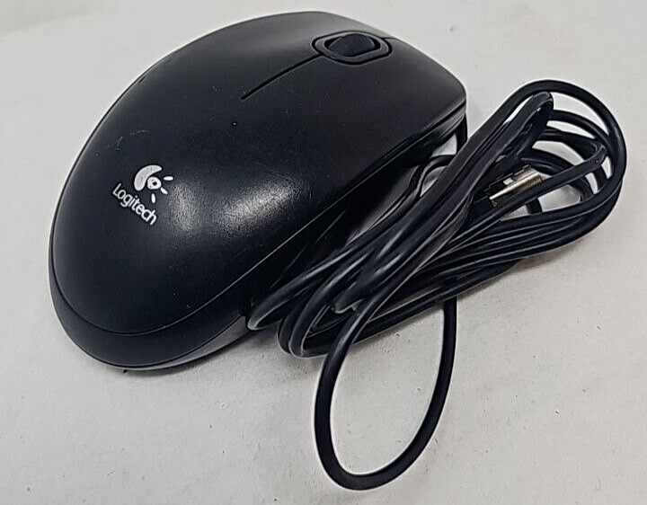 Thumbnail: Logitech B100 Wired USB Optical Mouse 3 Button for Laptop Desktop Office Black