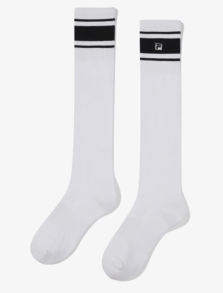 Thumbnail: Tennis Cushion Knee-High Socks Women Sports Training Socks 1 Pair [24cm]