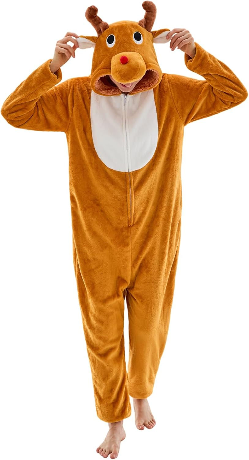Thumbnail: Unisex Adult Onesie Pajamas Animal Snug Fit Halloween Costume