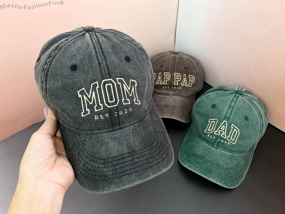 Thumbnail: Dad Embroidered Hat | Custom Grandpa Hat with Est Year | Vintage Baseball Cap f