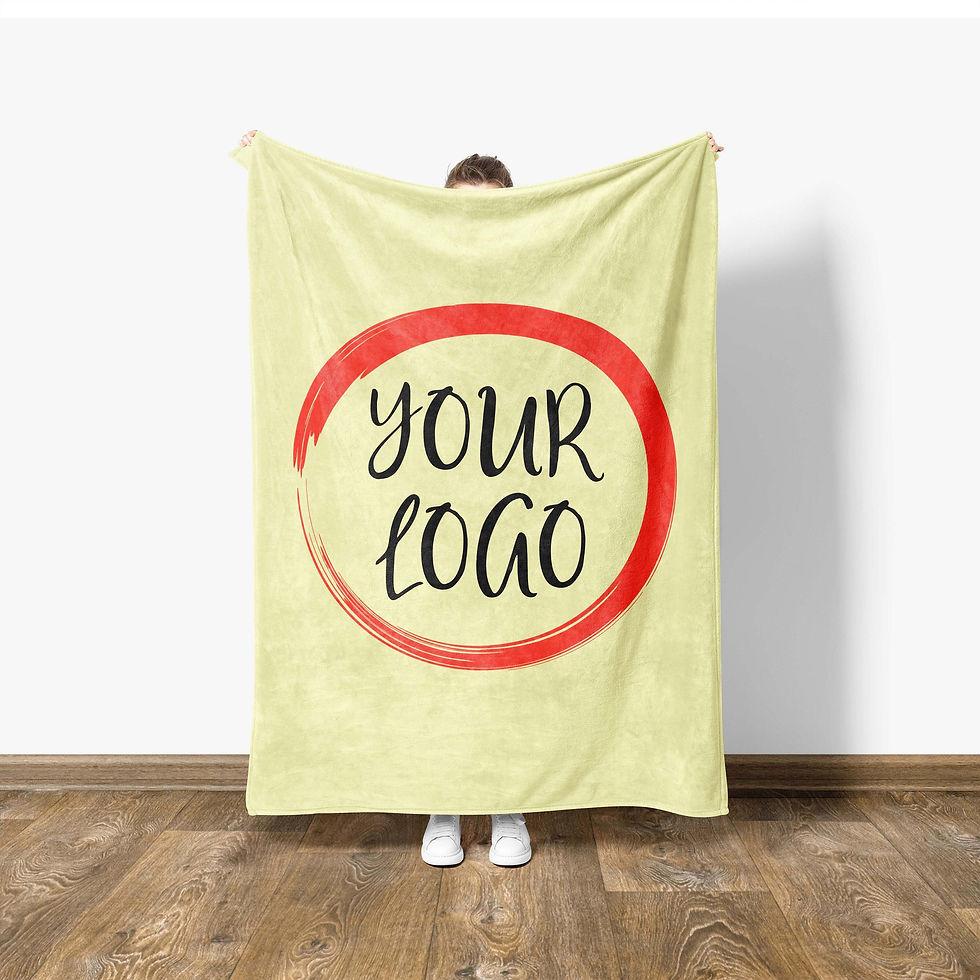 Thumbnail: Custom Logo Blanket, Personalized Minky Fleece Throw