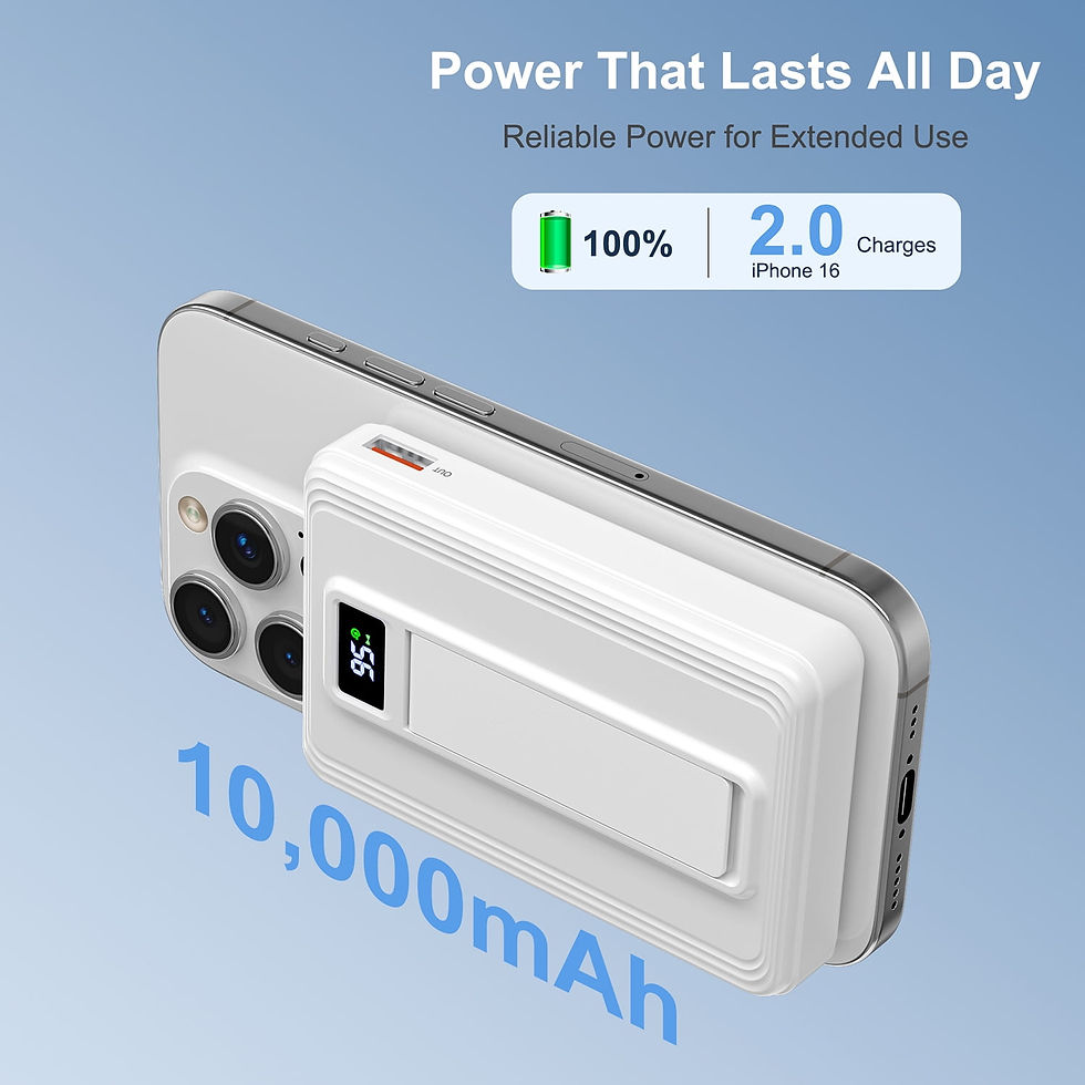 Thumbnail: 10000mAh Power Bank, 15W Wireless Magnetic Portable Charger & 22.5W PD USB-C, L