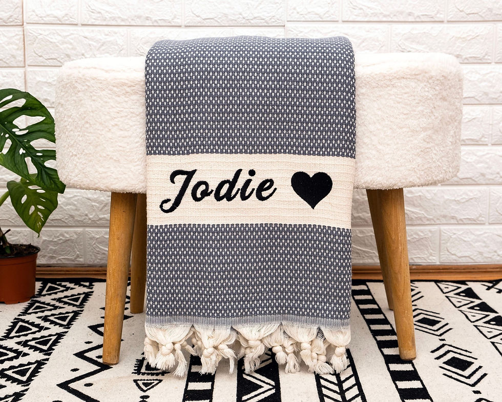Thumbnail: Cotton Anniversary Gift, Personalized 2nd Anniversary Gift, Custom Wedding Blan