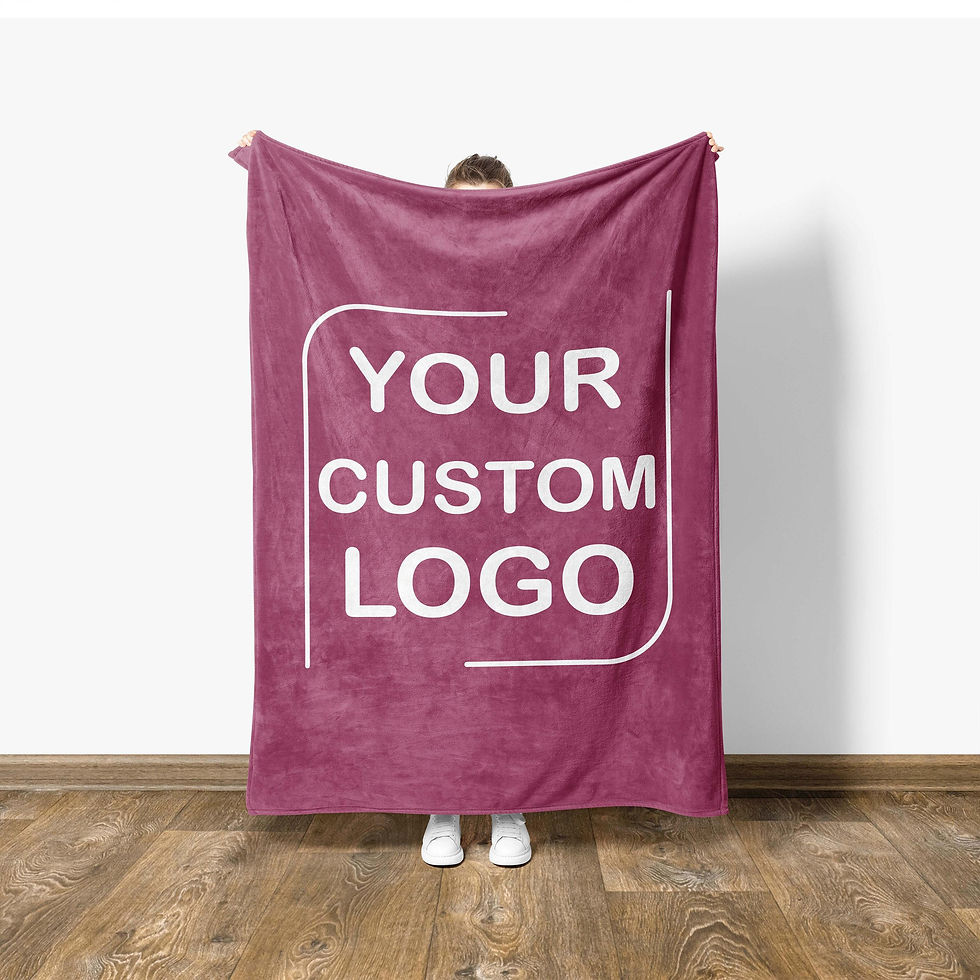 Thumbnail: Custom Logo Blanket, Personalized Minky Fleece Throw