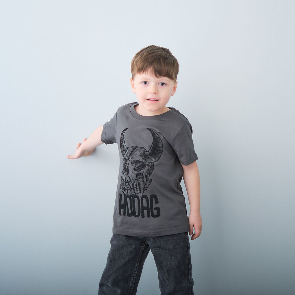 Thumbnail: Youth Hodag Skull Tee, Black on Charcoal