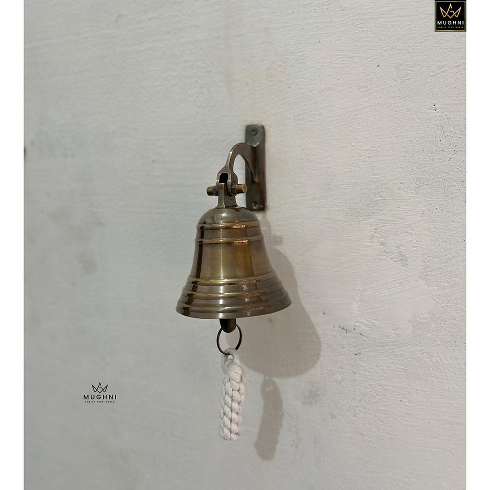 Thumbnail: Handmade Antique Brass Wall Bell: Nautical Farmhouse Decor (Personalized Engrav