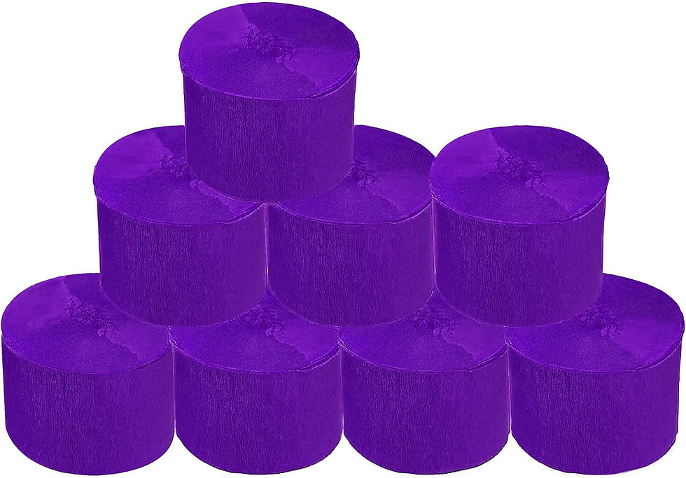 Thumbnail: 8 Rolls Crepe Paper Streamers in 8 Colors, Wedding Birthday Baby Shower Graduat