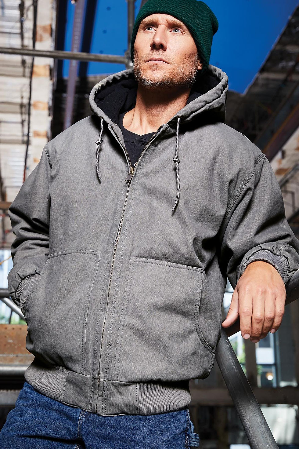 Thumbnail: Personalized Insulated Hooded Work Jacket, Dad Jacket, Custom Work Jacket, Dad 