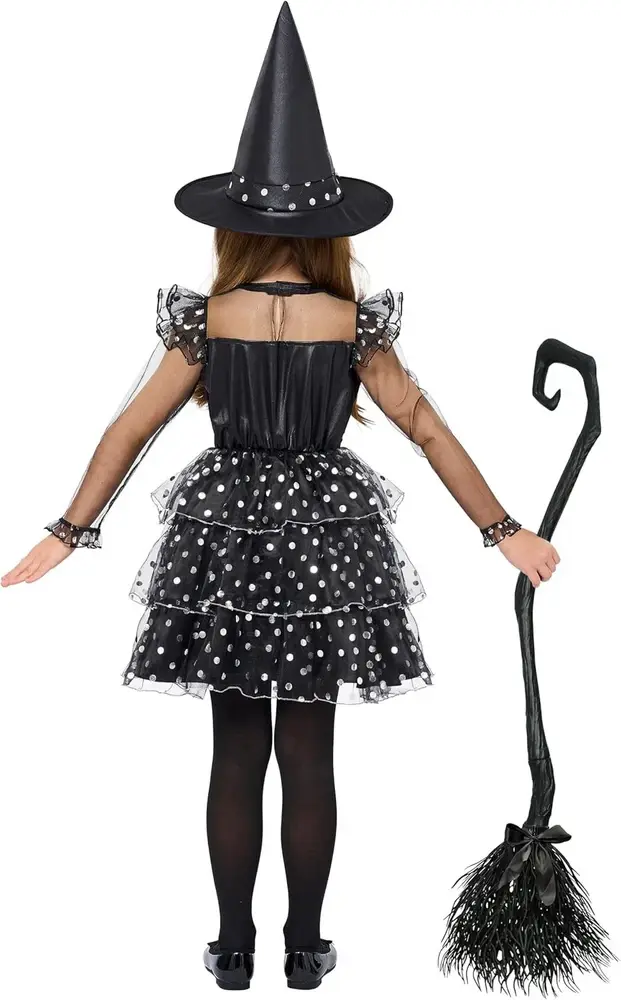 Thumbnail: Spooktacular Creations Kids Witch Costume, Halloween Costume Witch Dress with Br