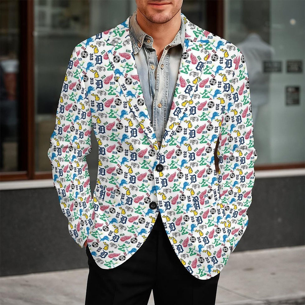 Thumbnail: All Over Print Custom Blazer | Split Panel Back Casual Suit Jacket