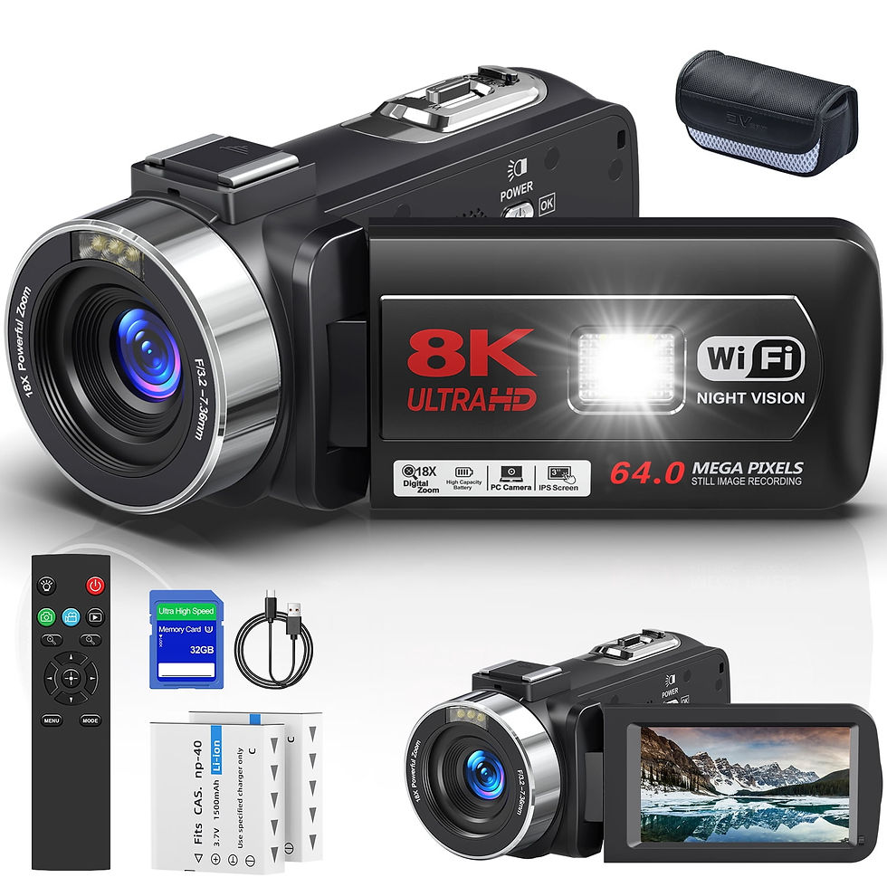 Thumbnail: MARVUE 8K Video Camera for Youtube 64MP 18X Digital Zoom 3.0 inch Flip Screen C