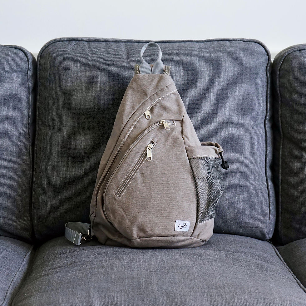 Thumbnail: Canvas Sling Bag, Crossbody Travel Bag with Anti-Theft Pocket, Single Strap 11&