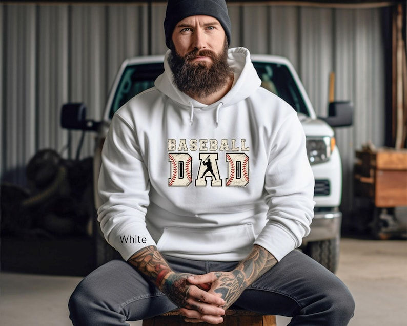 Thumbnail: Baseball Dad Sweatshirt & Hoodie, Distressed Sports Dad Sweater, Fathers Day Gi