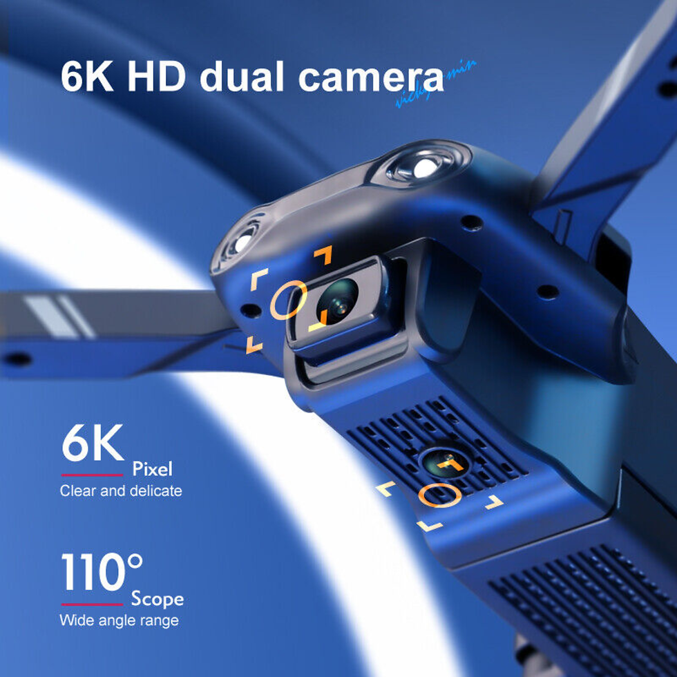 Thumbnail: V13 RC Drone 6K HD Dual Camera WiFi FPV Foldable Quadcopter Camera Drone ,2 Bat