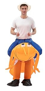 Thumbnail: Pumpkin Inflatable Costume Blow up Costume Orange Fancy Dress Adult 