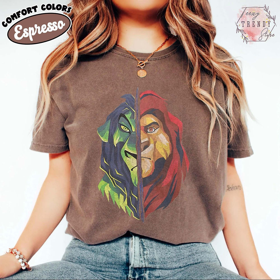 Thumbnail: Vintage Lion King Shirt, Simba Scar Split Face Tee Shirt