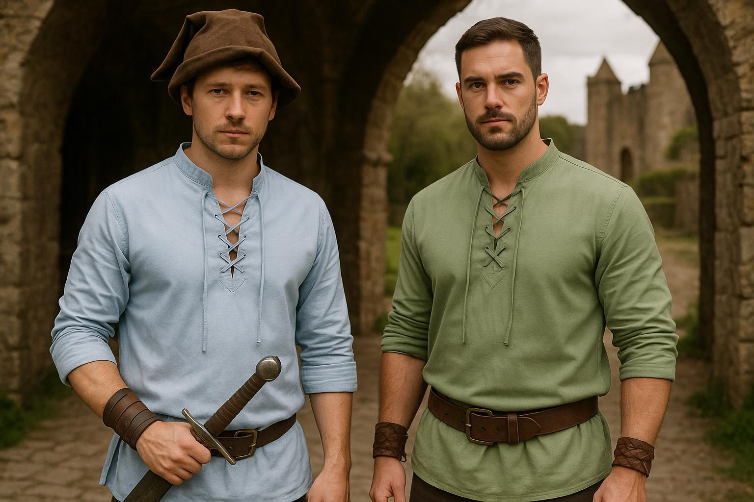 Aesthetic Medieval Viking Tunic, Renaissance Ren Fair Larp Mens Tunic, Retro Pi