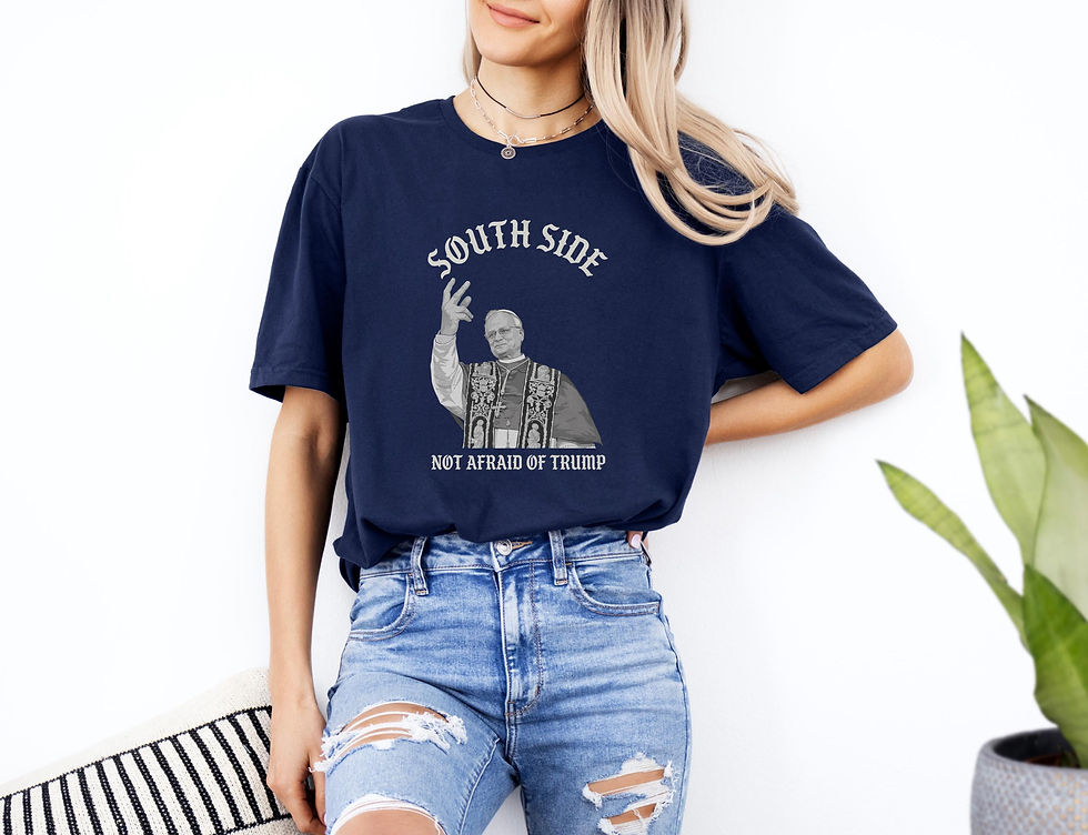 Thumbnail: South Side Not Afraid Of Him Graphic Tee, Funny Pope Leo Parody Design, Anti-Tr