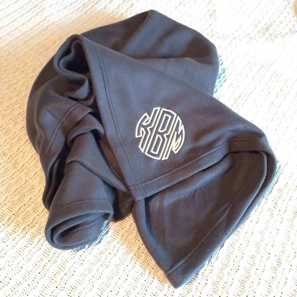 Thumbnail: Personalized Embroidered Fleece Blanket – Monogrammed 50x60 Throw