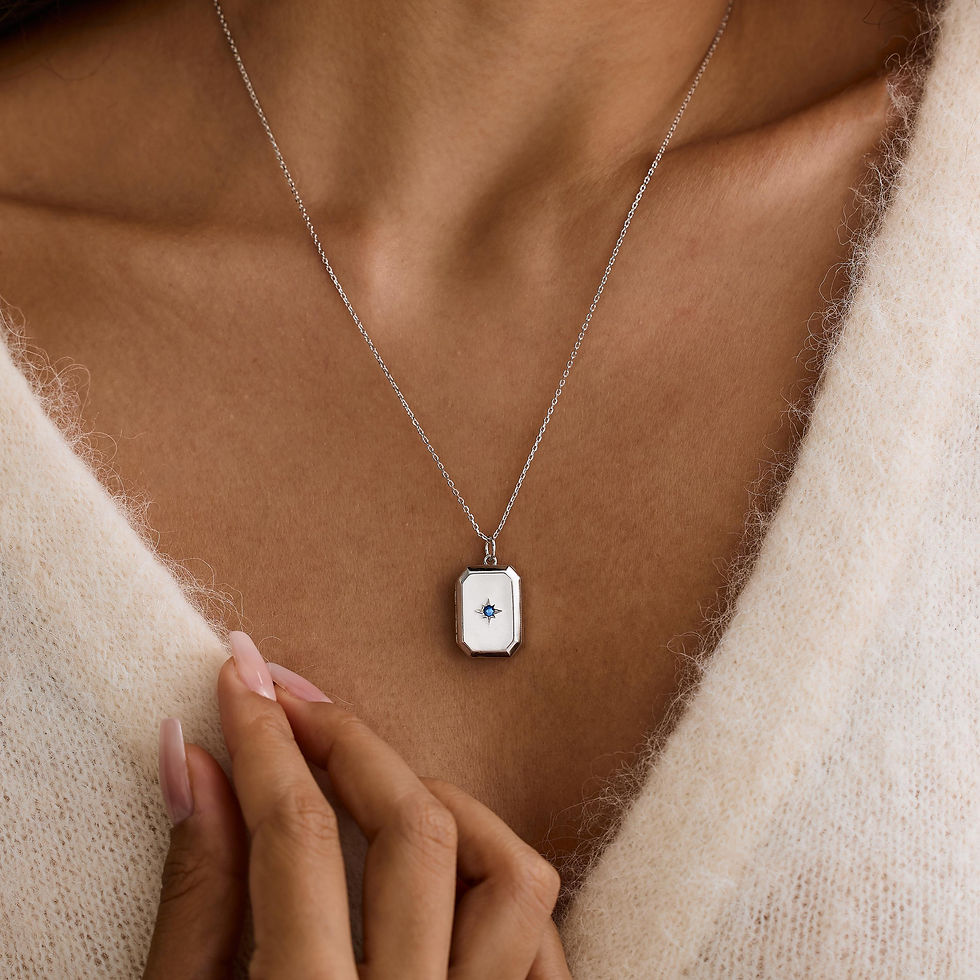 Thumbnail: Locket Necklace with Birthstone, Personalized Photo Pendant, Engravable Memoria