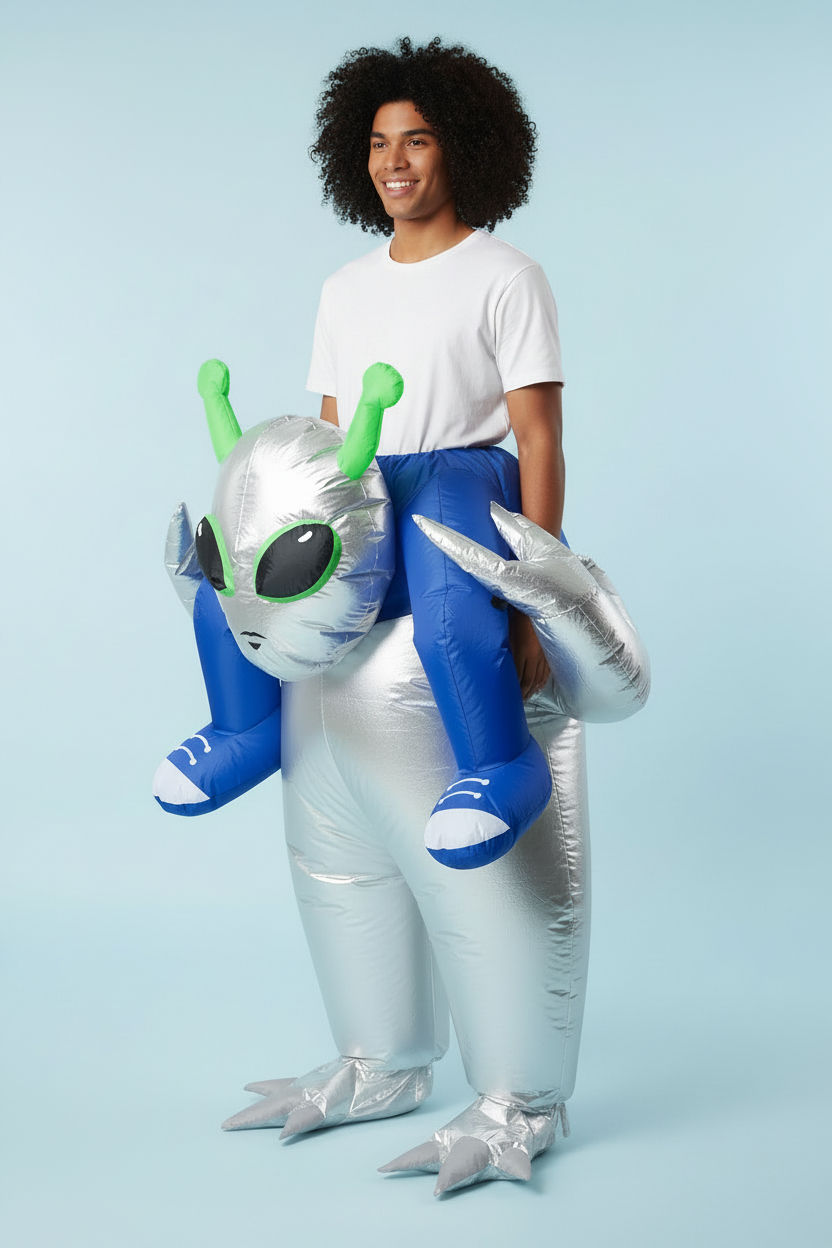 Adult Inflatable Alien Ride-On Blow Up Halloween Costume