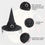 Thumbnail: Zando Black Witch Hat with Veil Wide Brim Wizard Hats Foldable Pointed Witches