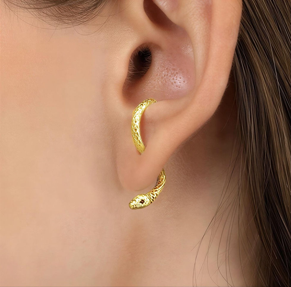 Thumbnail: Sterling Silver Snake Earrings, Unique Serpent Hoop Earrings, Minimalist Statem