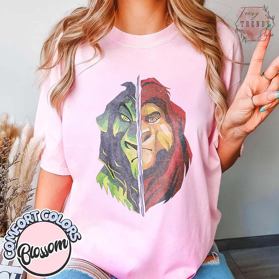 Thumbnail: Vintage Lion King Shirt, Simba Scar Split Face Tee Shirt