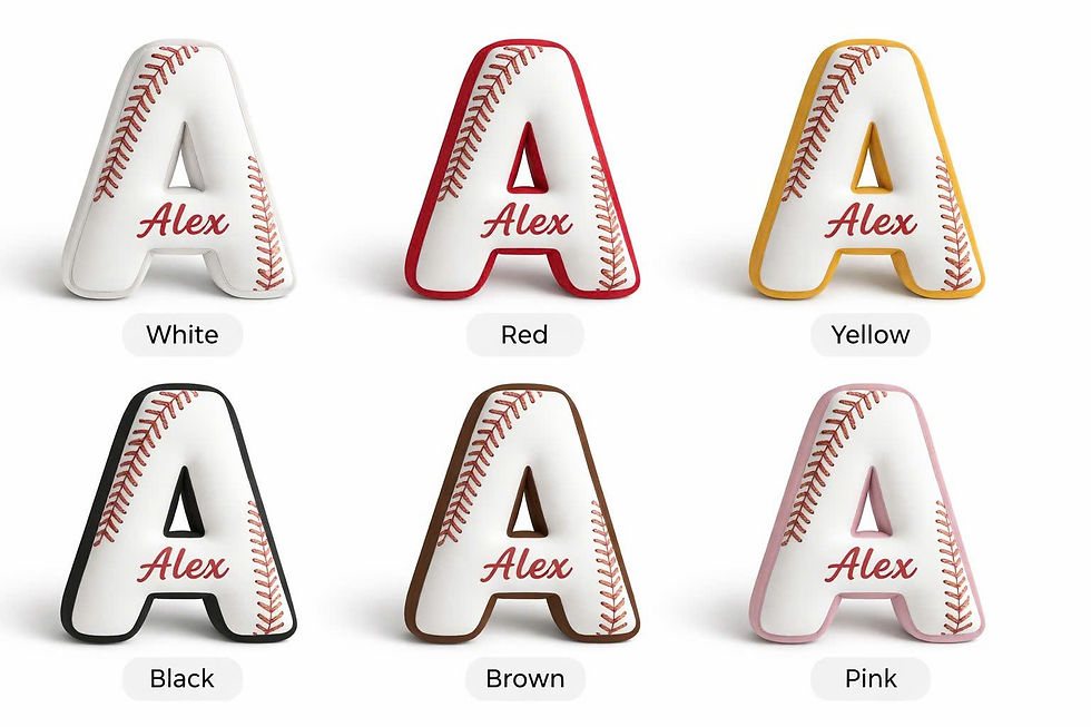 Thumbnail: Personalized Baseball Letter Pillow, Initial Pillow with Name, Baseball Gift, S