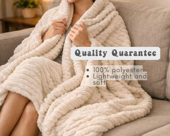 Thumbnail: Custom Embroidered Fleece Throw Blanket, Personalized Plush Gift