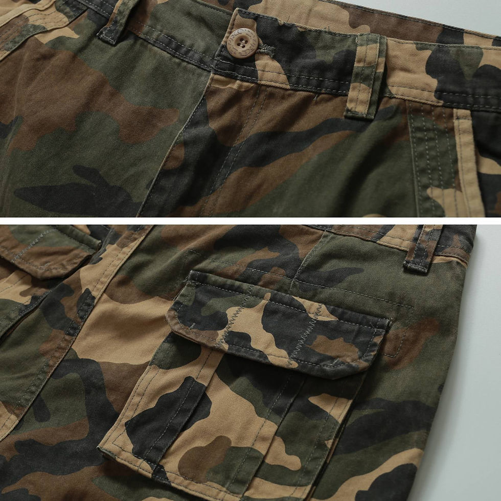Thumbnail: Men's Cotton Cargo Pants, Relaxed Fit Work Pants with 7 Pockets,Straight Leg Ca