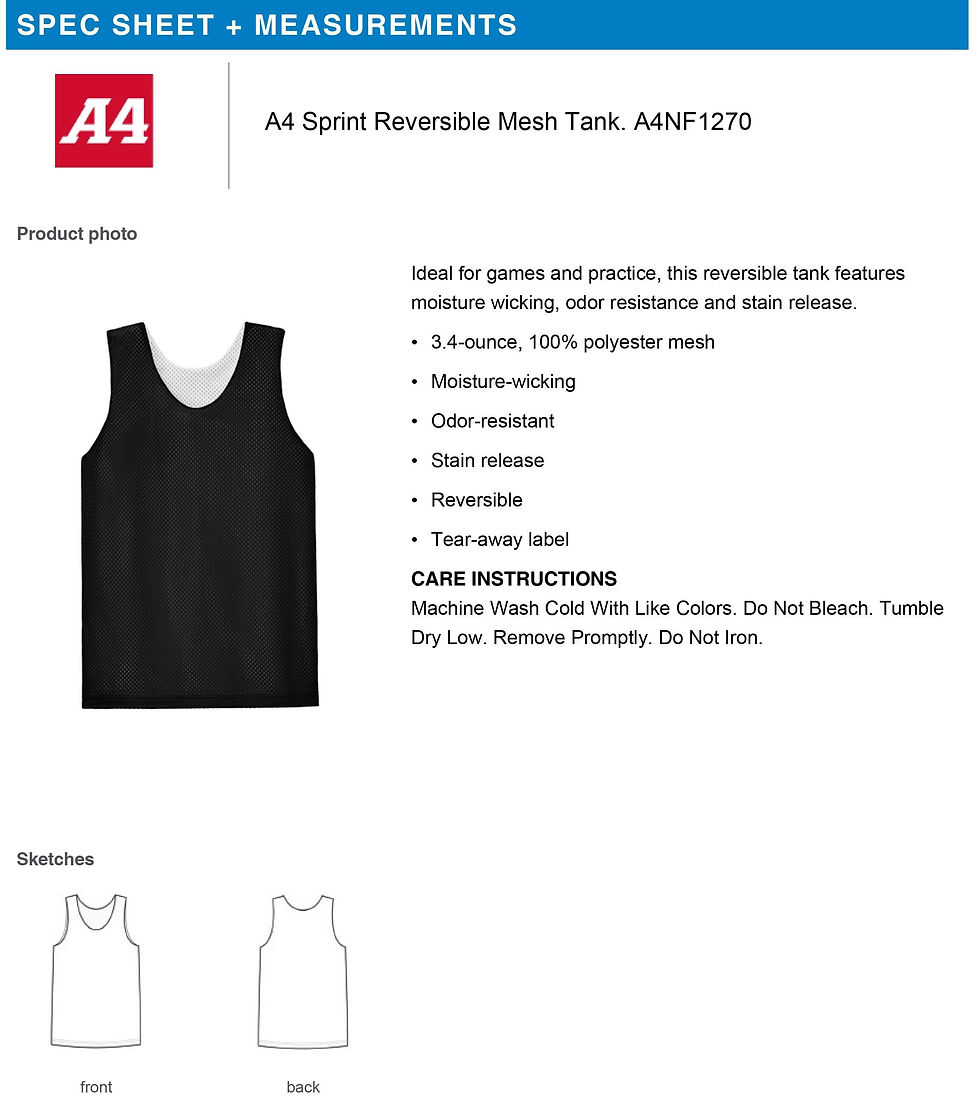 Thumbnail: Sprint Reversible Mesh Tank Customized with Text or Logo
