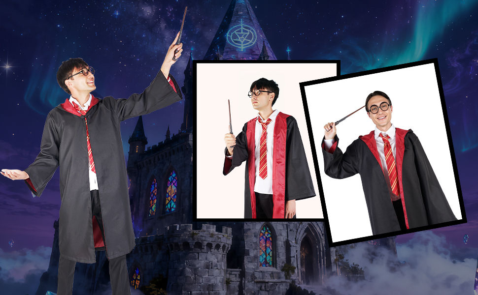 Thumbnail: Wizard Costume for Teens & Adults - Wizard Robe with Accessories Set for Hallow