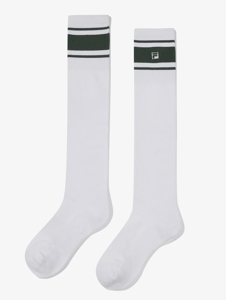 Thumbnail: Tennis Cushion Knee-High Socks Women Sports Training Socks 1 Pair [24cm]