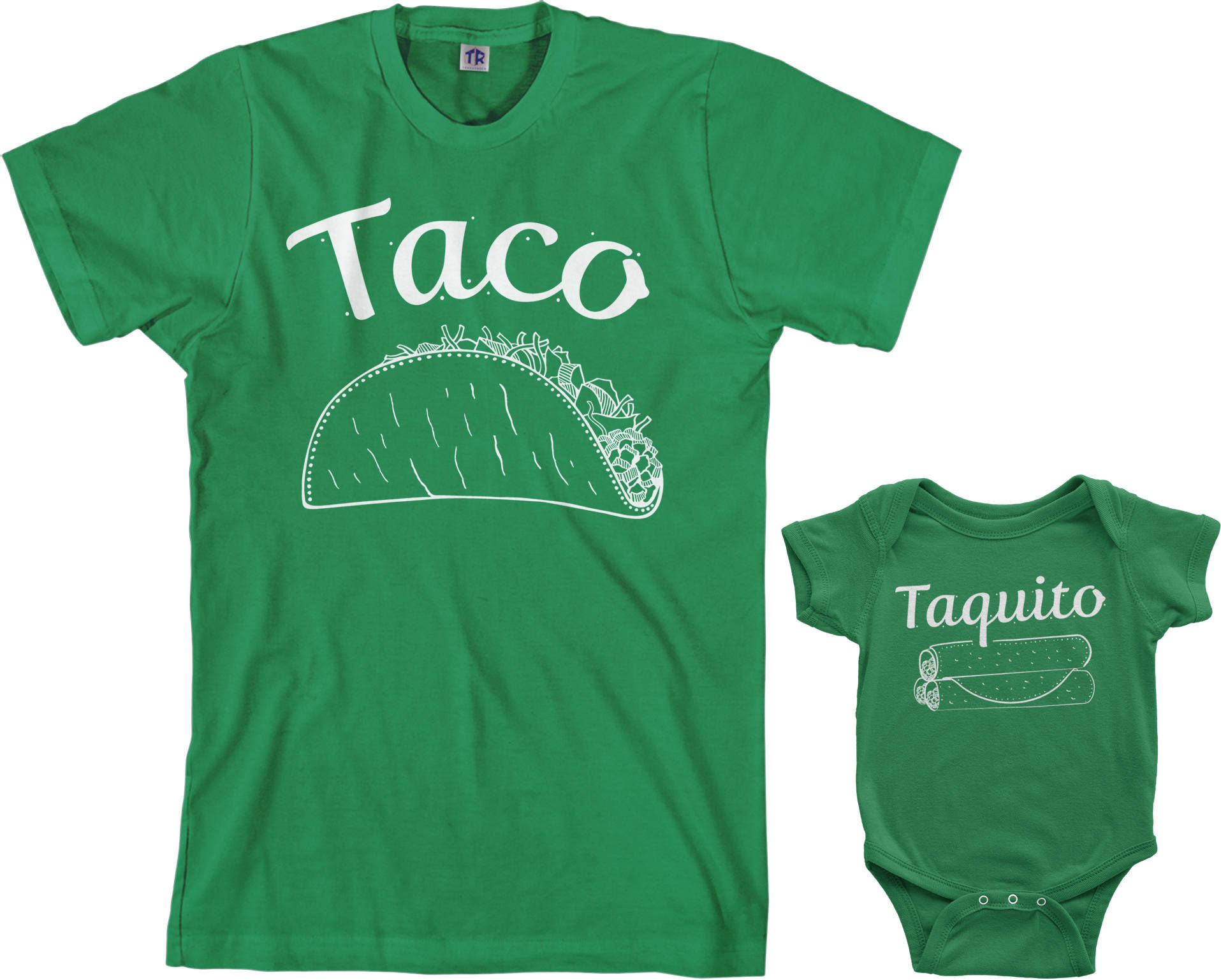 Taco & Taquito Men's T-shirt and Infant Bodysuit Dad and Baby Matching Set